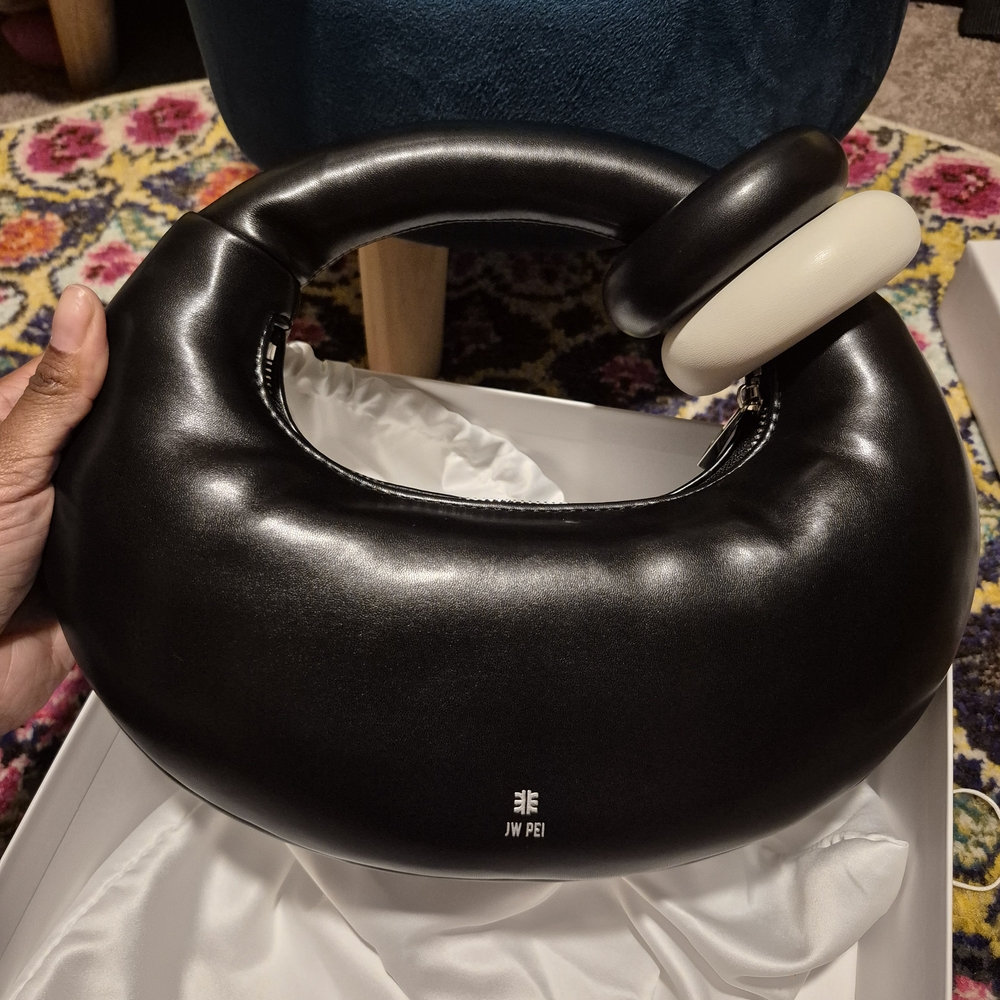 JW PEI Black Handbag with White Accent